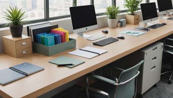 Classement dossiers papier bureau ordonne