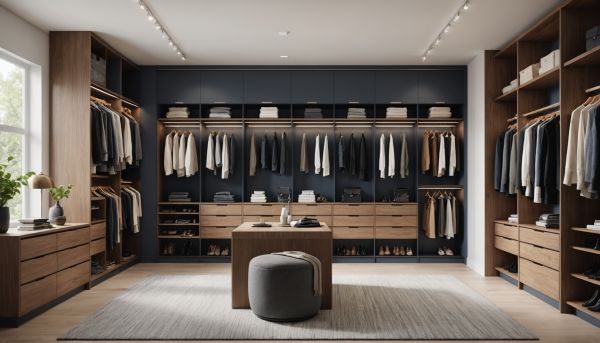Dressing chambre optimise vetements ranges
