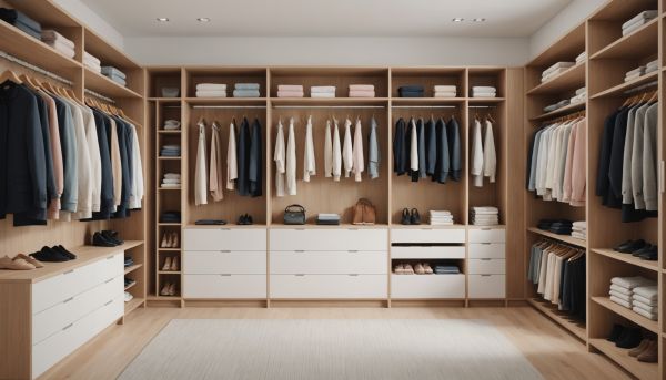 Dressing vetements accessoires bien ranges